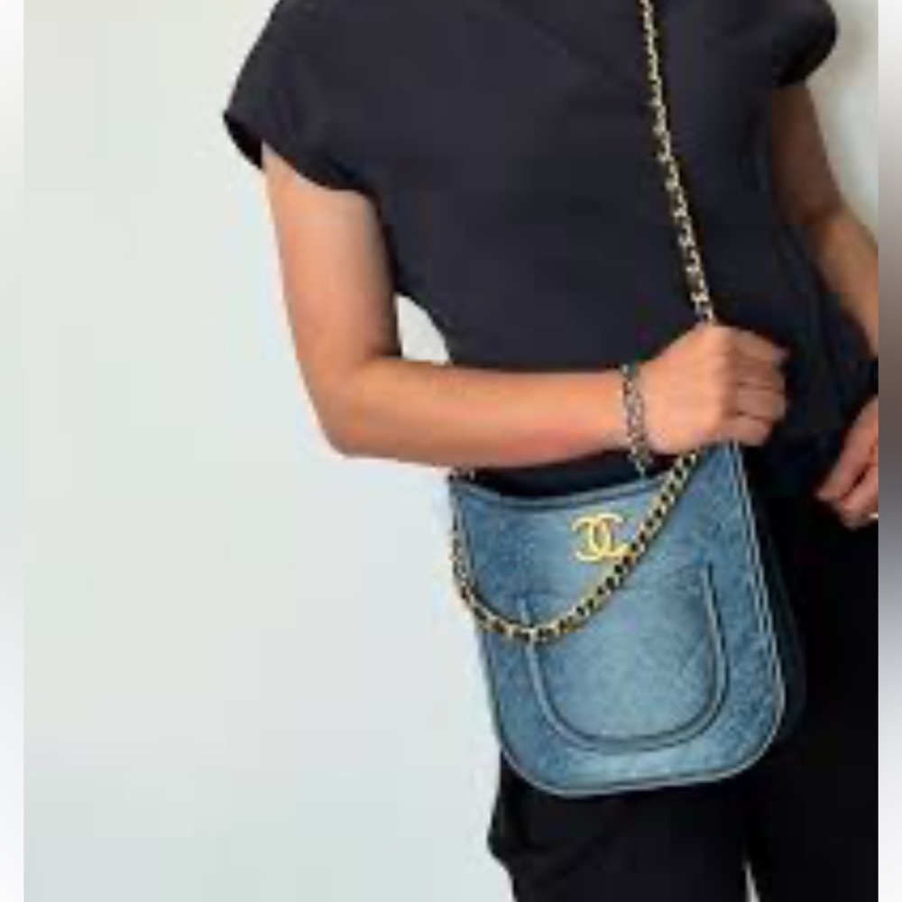 Chanel Blue Quilted Denim Hobo Bag - Picture 10 of 13